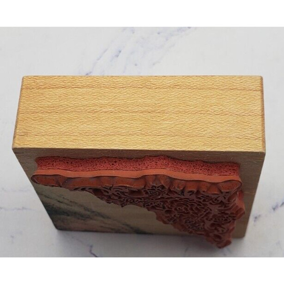 Pretty Rose Vine Corner PSX Wood Mounted Rubber Stamp E-1988 - Picture 2 of 7